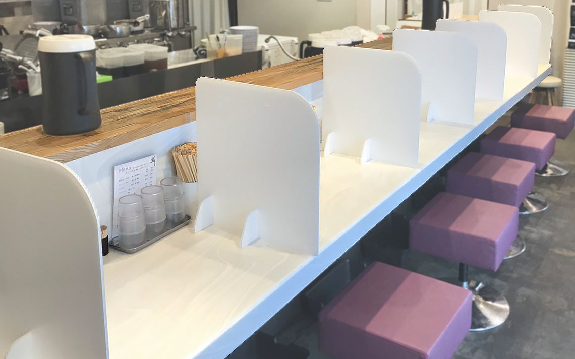 プラダンパーテーション カウンター用｜東明工業 ロジスティクス事業部 パーテーション 応接 事務所 店舗 カフェ等